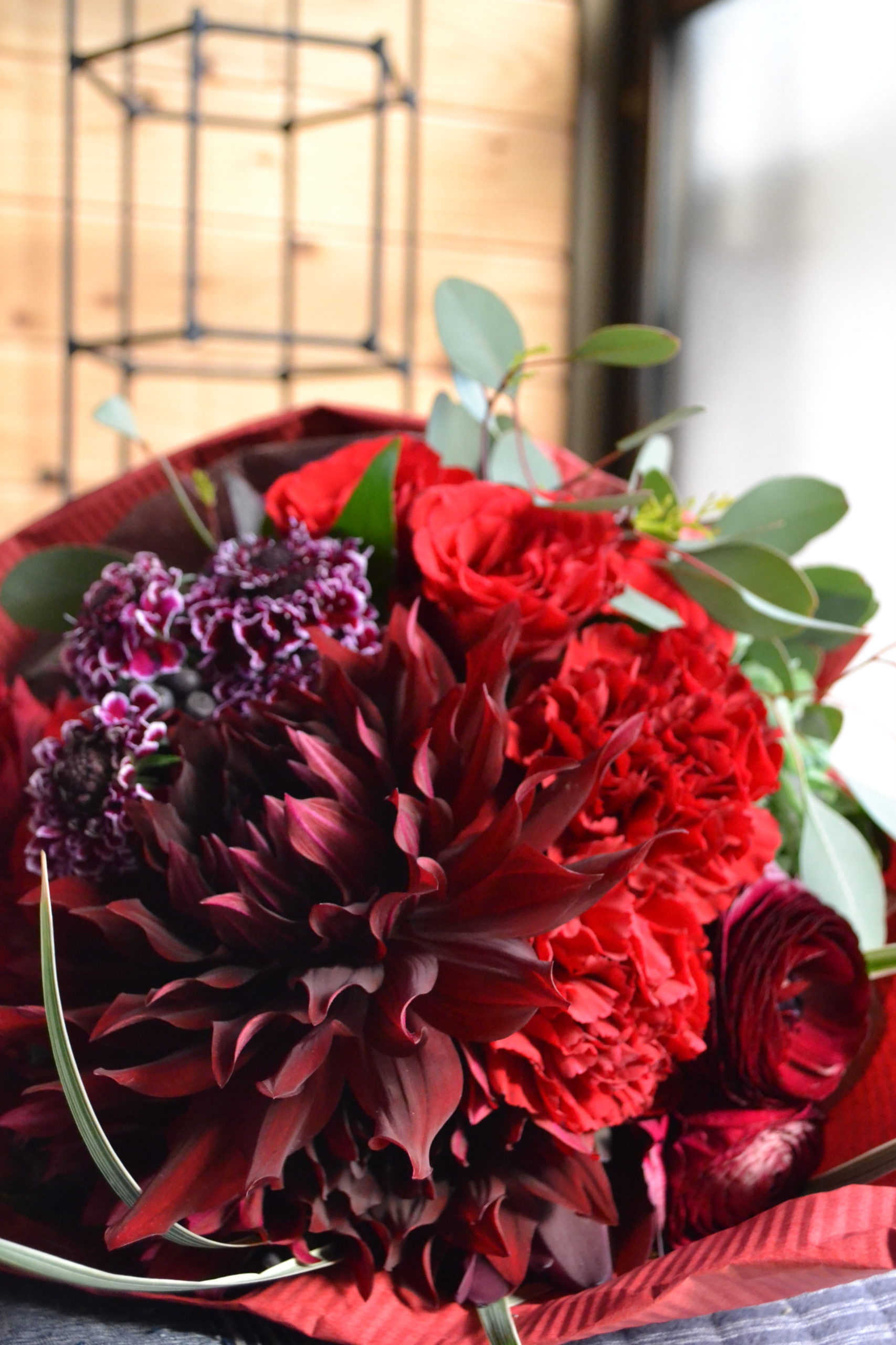還暦お祝い ダリア 花束 花アトリエ シェルミン 福岡フラワー教室 花屋